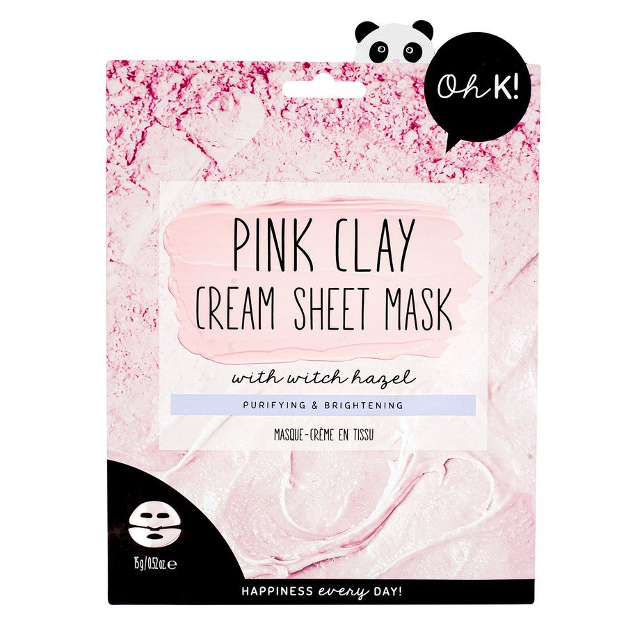 Oh K! Pink Clay & Witch Hazel Cream Sheet Mask 15g